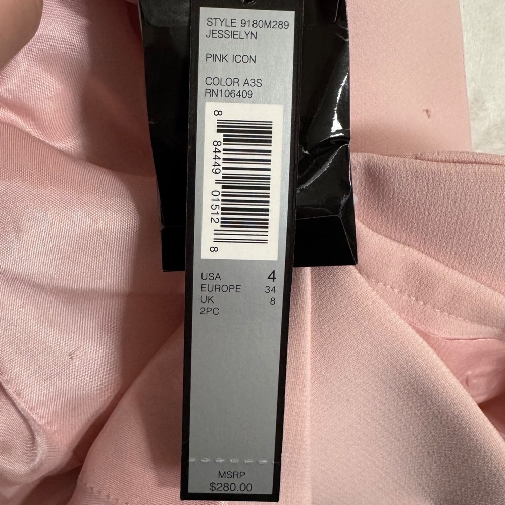 NWT Tahari ASL Pink Skirt Suit Size 6 4 Bow Collar Jacket Spring Pastel 2 Pc Set - Picture 6 of 16
